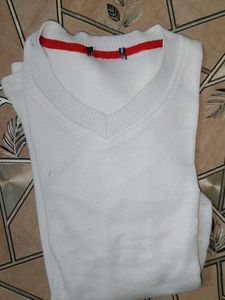 White V-Neck Sweater