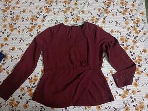 Burgundy Wrap Top