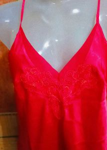 Red Silk Lace Nightgown