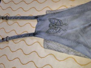 Embroidered Denim Overalls