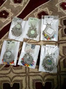 Boho Silver Tone Earrings Bundle❤‍🔥( Set 6)
