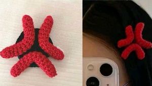 💢 angry Crochet Hair Clip
