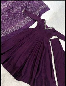 Elegant Purple Anarkali Suit Set