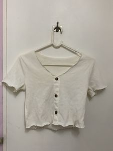 white ribbed crop top