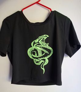 Printed Crop T Shirt