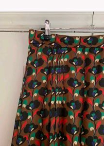 Zara long flared skirt with high waist and pattern