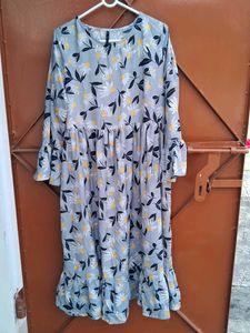 Here And Now Floral Print Ruffle Hem Dress