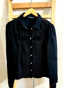 Black Designer Shirt Size-38