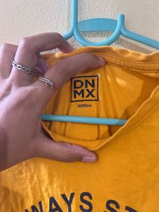 Yellow Embroidered Kurta and T-shirt