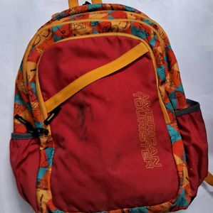 Red and Blue Travel Backpacks