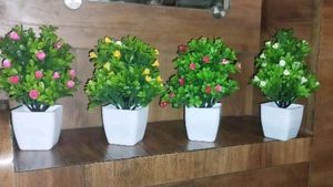 Artificial bonsai flower plants pack of 4
