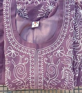 Chikankari Anarkali Long Kruti