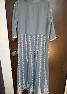 Grey Embroidered Kurti
