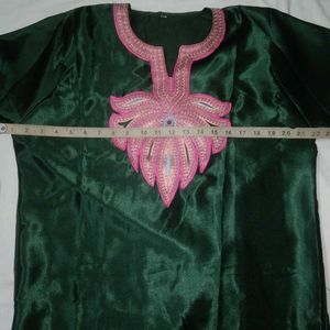 Art Silk Green Pakistani Suit