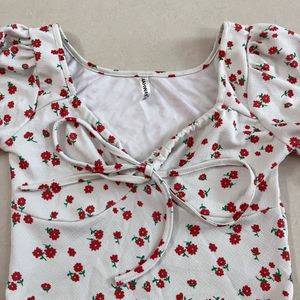 Floral Tie-Front Top
