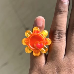 KinderJoy Kids’ Funky Orange Flower Ring