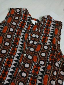 Patterned Sleeveless Top