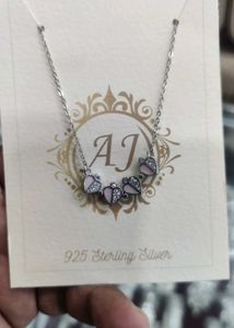 925 Sterling Silver Clover Necklace Wth Hallmark
