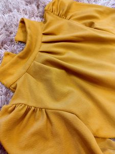 Puff Sleeve Mustard Top