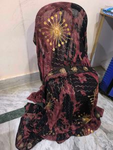 Black and brown tie-dye saree with sequins