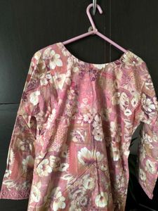 Floral Print Kurta With Pant &amp; Dopatta