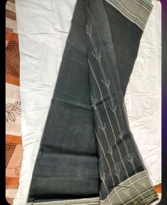 Elegant Grey Bengali  Cotton Saree