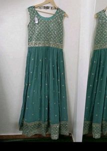Elegant Teal Ethnic Gown