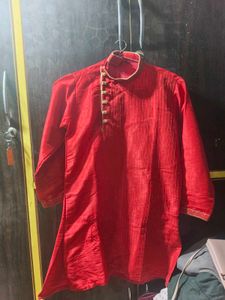 Boys Red Kurta Set