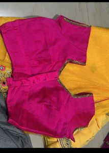 Elegant Yellow Mirror Work Saree