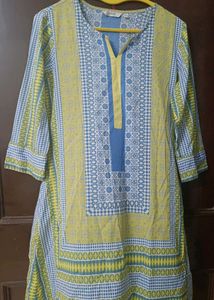 Blue &amp; Yellow Printed Top
