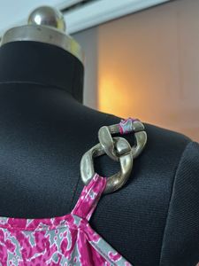 STYLISH Draped Pink Patterned Top