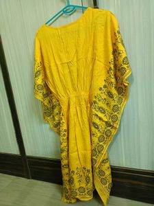Yellow Printed Kaftan