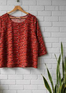 Red Printed Top