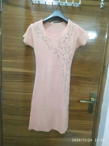 Peach Colour Embroidered Suit With Beautiful Stoll