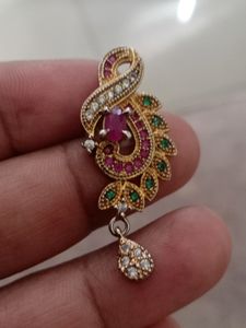 White Green and Pink Pendant With Earrings