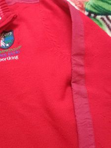 Red Quarter-Zip Knit Sweater