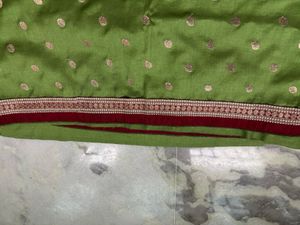 Elegant Olive  Green Embroidery Saree