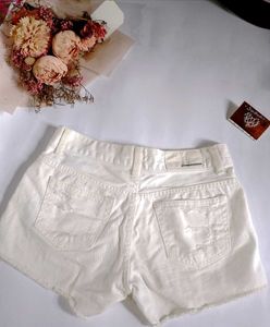 White Denim Shorts,Made In Korea