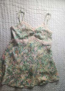 Floral Lace Trim Cami Top