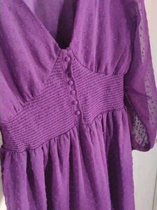 Purple Flowy Midi Dress