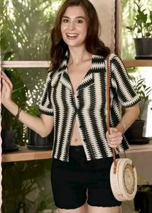 Striped Button-Down Top