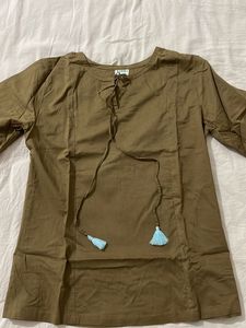 Brown Casual Wear Short Kurta