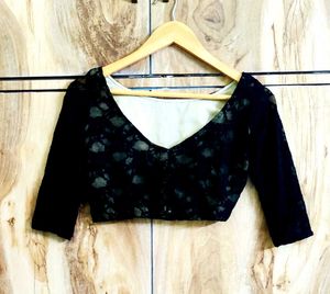 Net Design Crop Top Size-28-Small