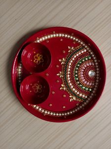 💫Handmade Stainless Steel Pooja Thali Set