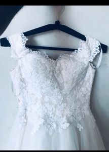 Ivory A Line Floor Touch Dress Gown