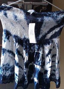 Tie-Dye Strapless Top