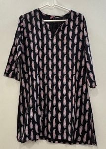 Black Paisley Print Kurta