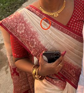 Elegant White &amp; Red Floral Saree