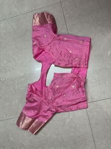 Pink Saree With Ready Blouse