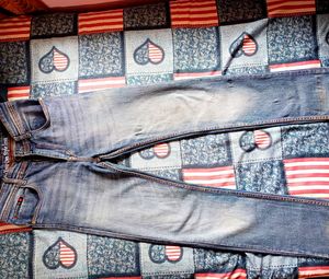 Distressed Wash Denim Jeans